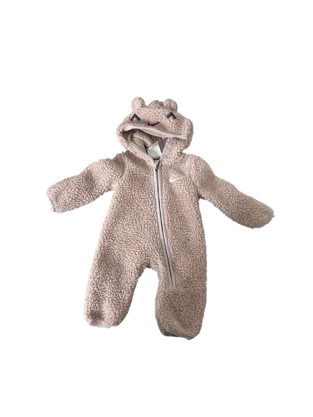 Nike Infant Fleece Bear One-Piece Romper - Pink Newborn